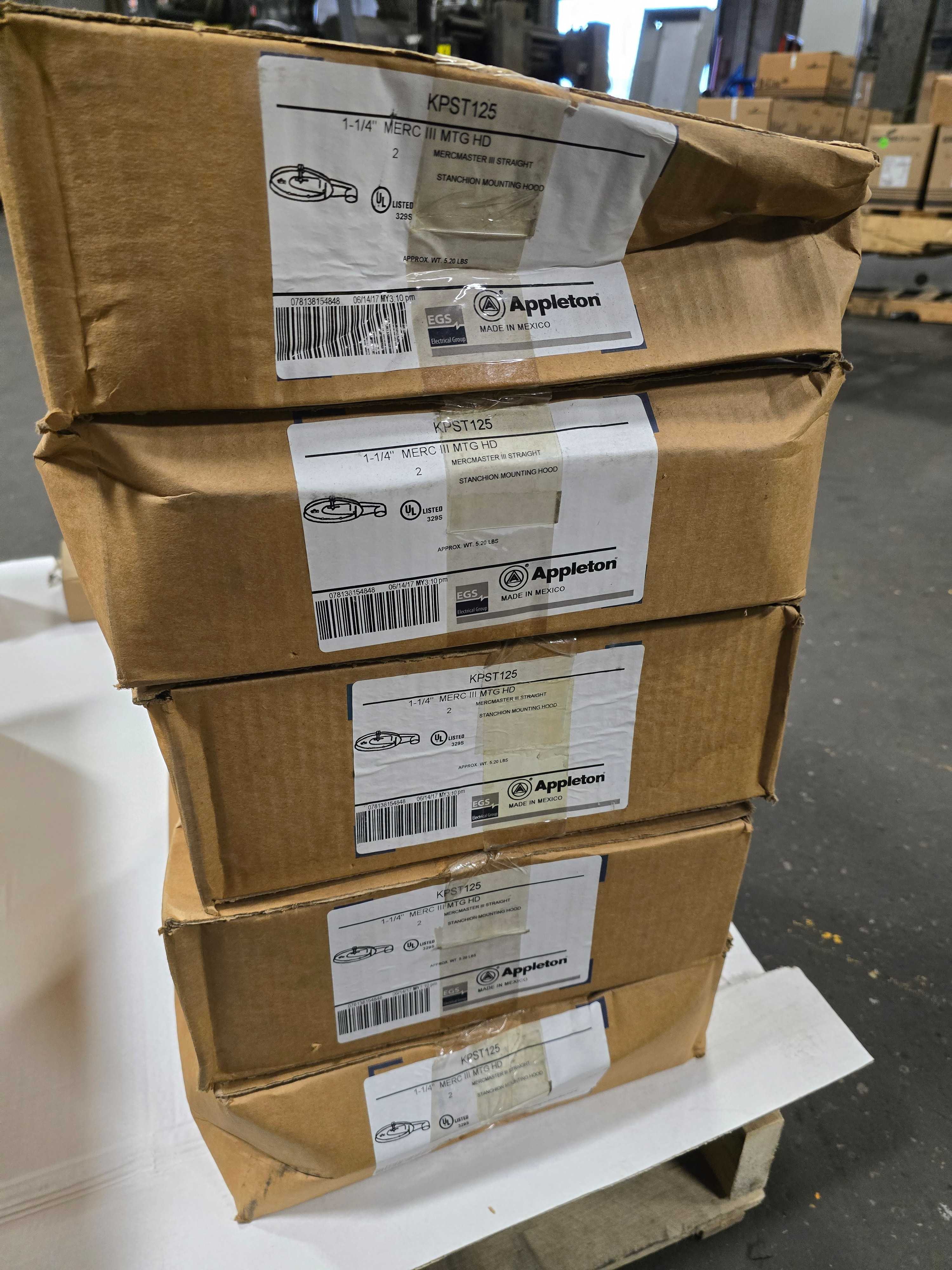 LOT OF APPLETON KPST125 MERCMASTER MOUNTING HOODS - QTY 5 - INDUSTRIAL PARTS LOT OF APPLETON KPST125 MERCMASTER MOUNTING HOODS - QTY 5 - INDUSTRIAL PARTS