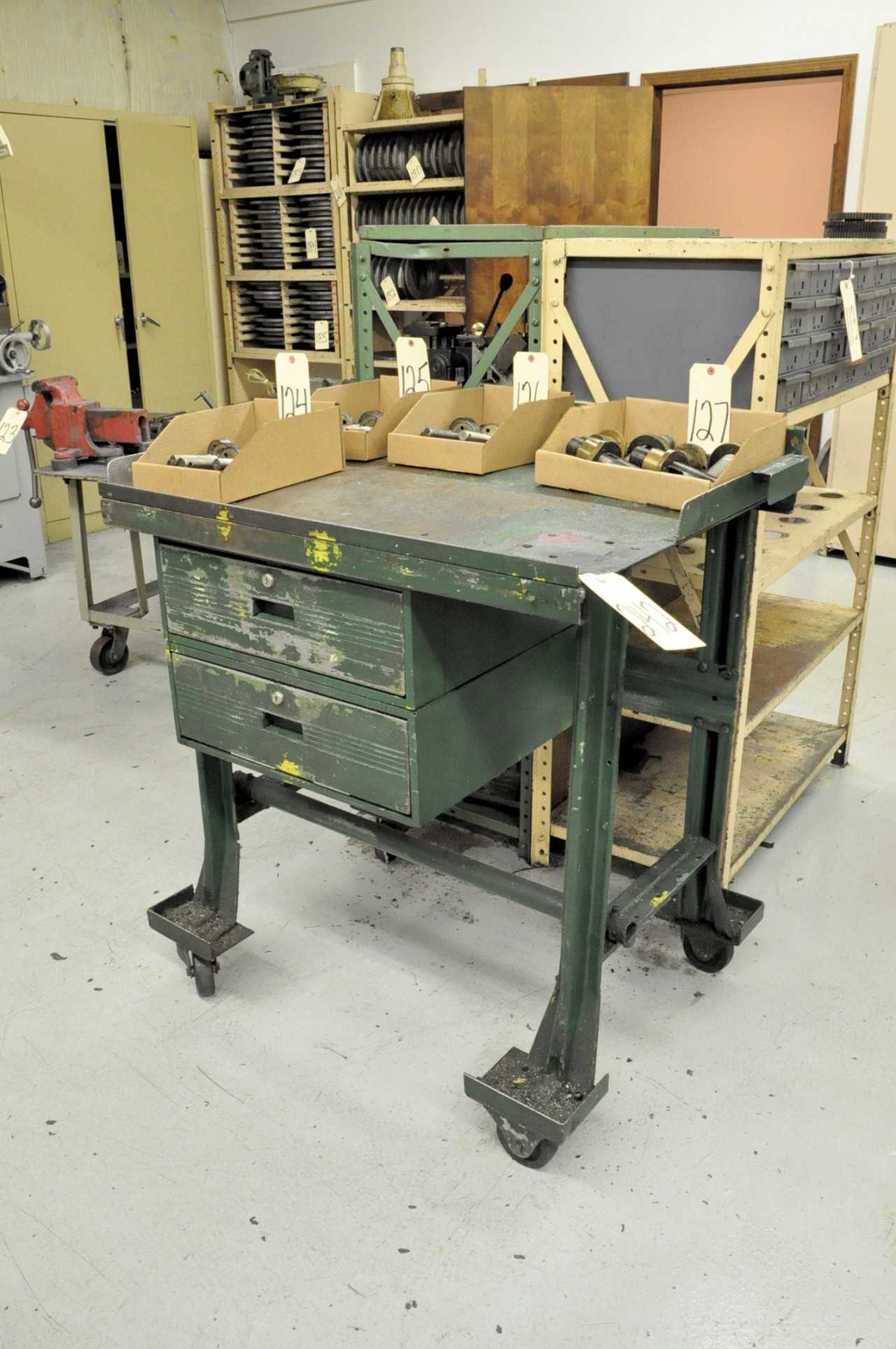 36" Portable Steel Bench, (Contents Not Included) - MATERIAL HANDLING