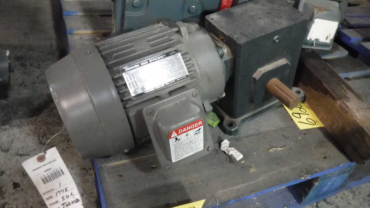 New 1 HP 1745 RPM 56C Frame Grove Toshiba Gear Motor Model B0014FLC2A0Z - ELECTRIC MOTORS