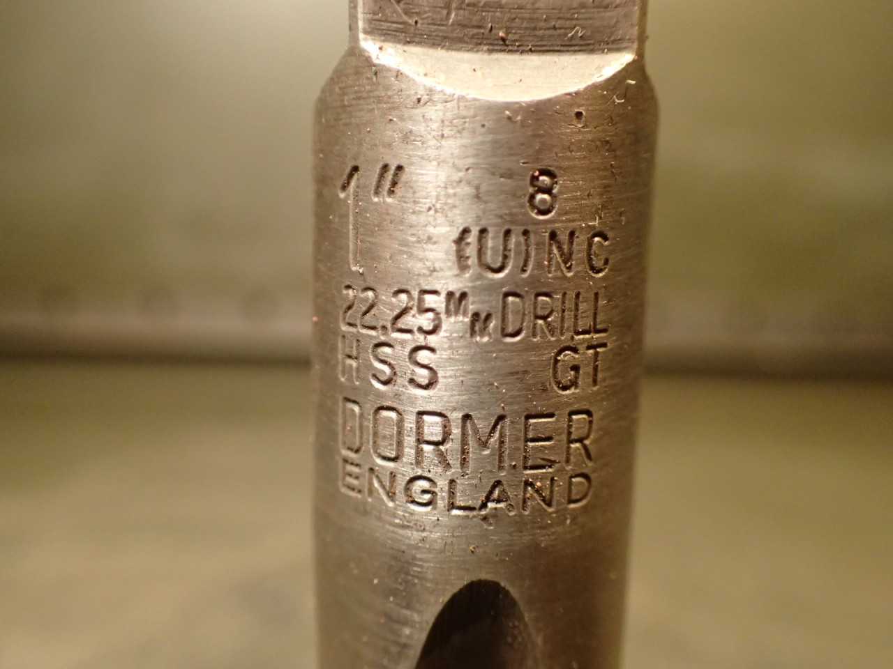 Dormer 1" -8 NC UNC Hand Thread Tap: 4-Flute, 2-1/2" Long Flutes, England, Used - END MILLS
