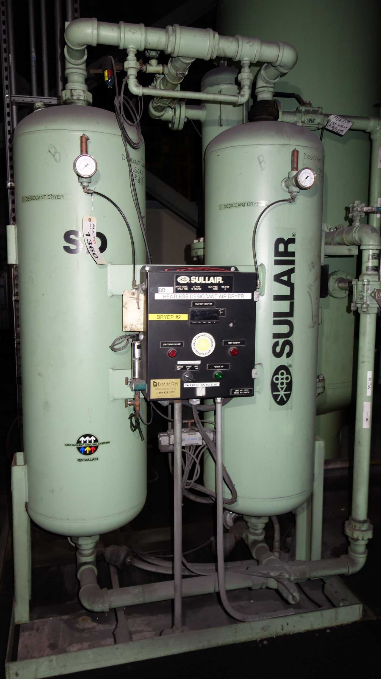SULLAIR SD-600 HEATLESS DESICCANT AIR DRYER 120V - AIR DRYERS