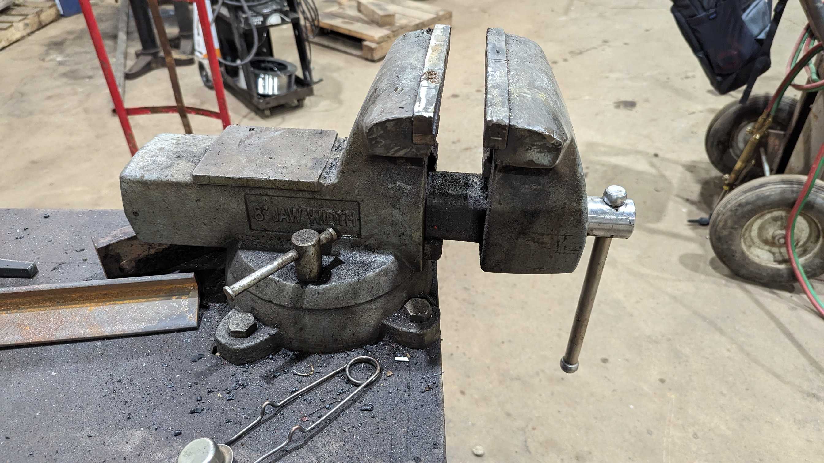 WELDING TABLE WITH 8" BENCH VISE - PLANT & FACILITY EQUIPMENT