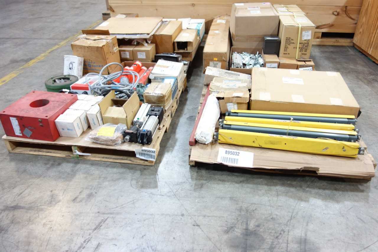 4 PALLETS OF ASSORTED INDUSTRIAL SURPLUS - ELECTRICAL COMPONENTS