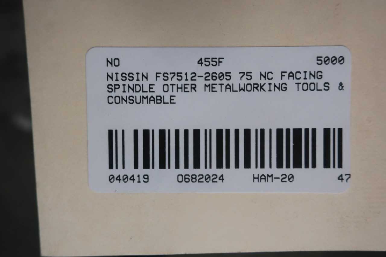 NISSIN FS7512-2605 75 NC FACING SPINDLE MACHINE - CNC MACHINING CENTERS