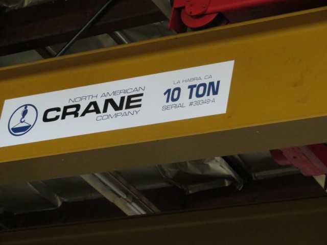10 Ton North American Crane, Approx. 30' Span and 180' of Crane Rail - CRANES