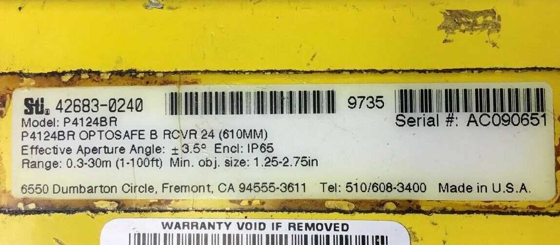 Lot of 7 STI OPTOSAFE SAFETY LIGHT CURTAIN RECEIVERS-USED - SAFETY EQUIPMENT