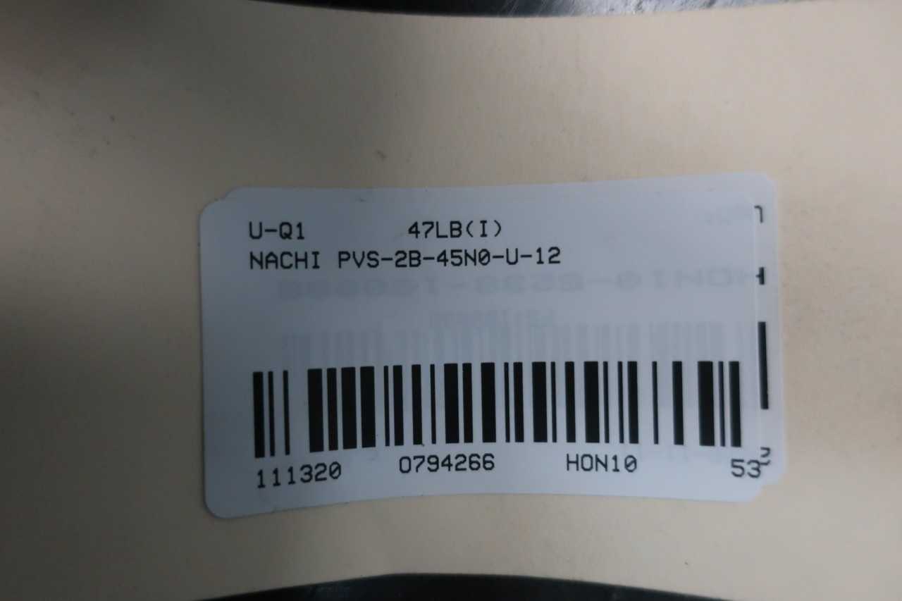 NACHI PVS2B45N0U12 215GPM 3045PSI 22MM HYDRAULIC PISTON PUMP - PUMPS