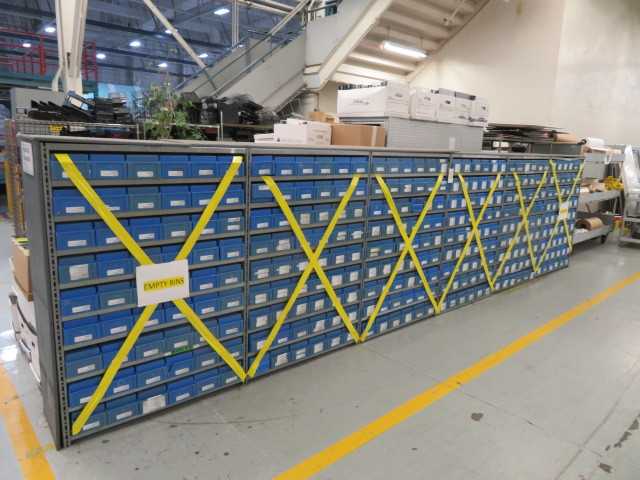 Metal Shelving with plastic containers - MISCELLANEOUS