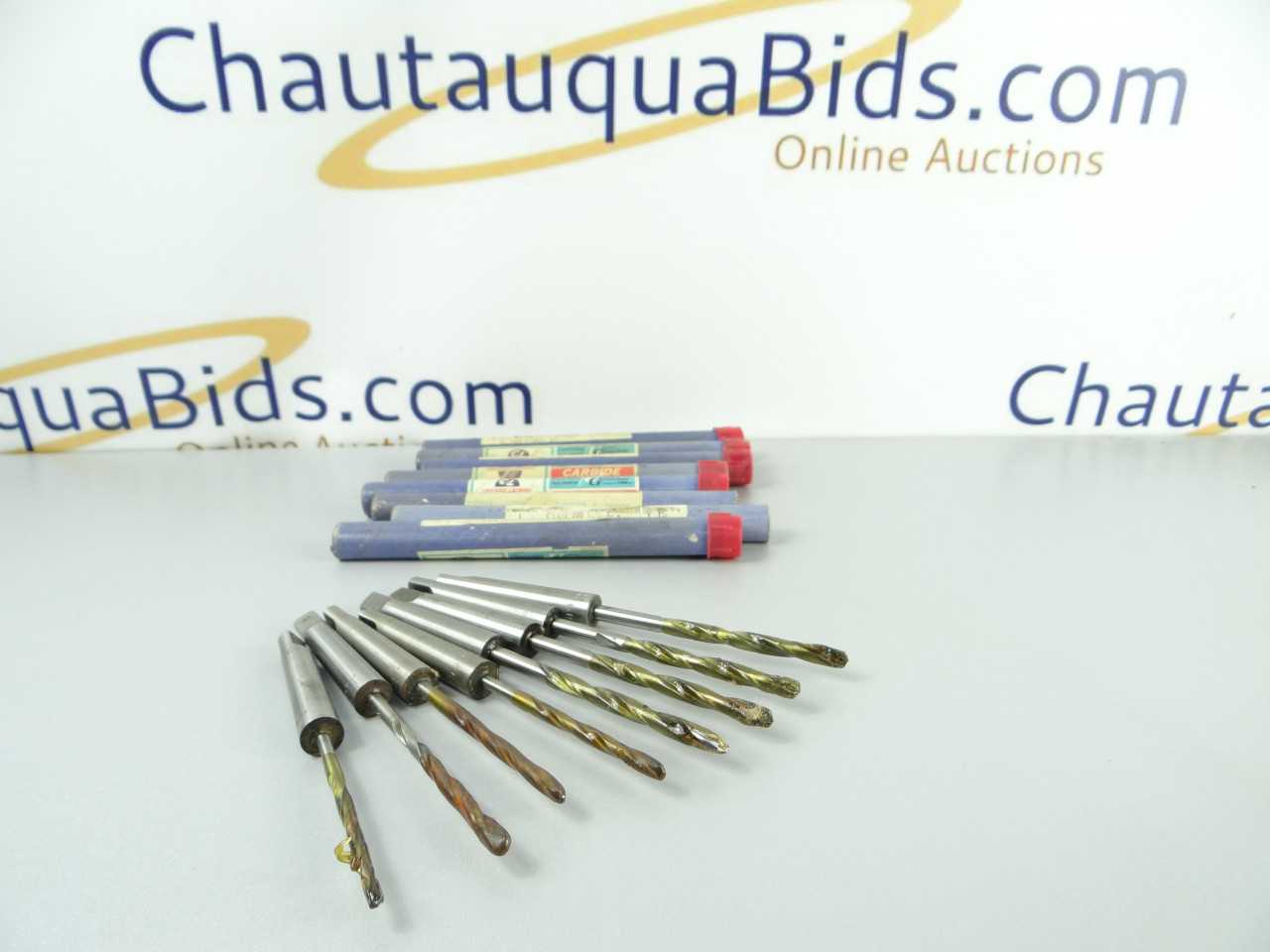 Lot of 8 NEW Chicago-Latrobe Carbide Tipped 1MT Taper Shank Drills - MACHINING EQUIPMENT PARTS
