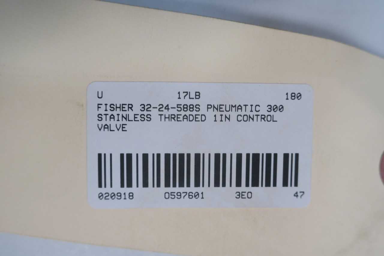FISHER 32-24588S BAUMANN PNEUMATIC 300 STAINLESS THREADED 1/2IN NPT CONTROL VALVE - CONTROL VALVE