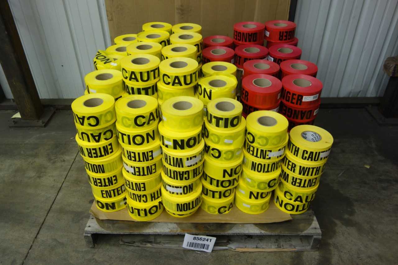 PALLET OF BARRICADE TAPE - SAFETY EQUIPMENT