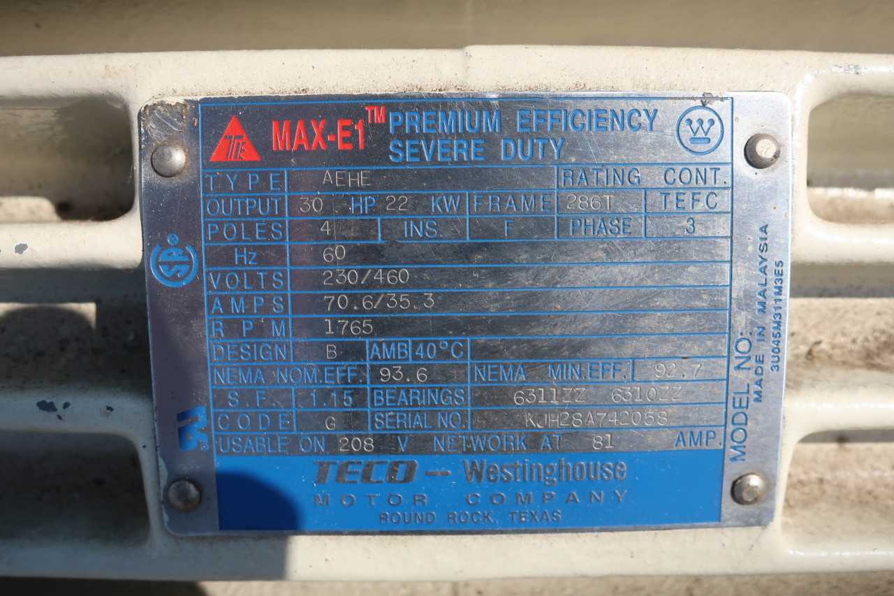WESTINGHOUSE AEHE MOTOR 460V 30HP 286T 3PH 1765RPM - ELECTRIC MOTORS