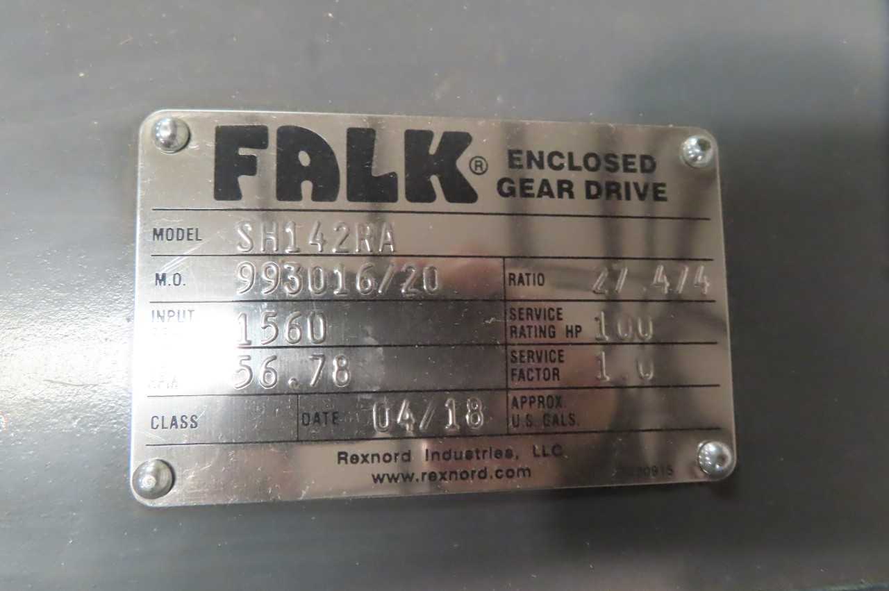 FALK SH142RA 100HP 27.474:1 ENCLOSED GEAR DRIVE - GEAR REDUCERS