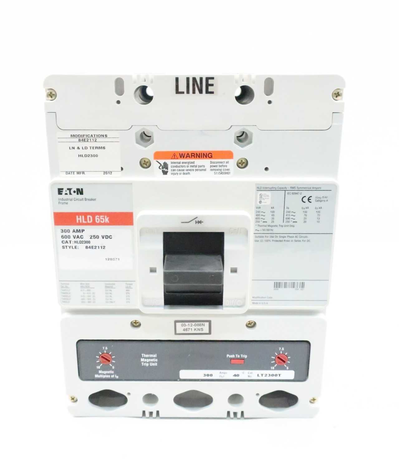 EATON HLD2300 300A 2P MOLDED CASE CIRCUIT BREAKER 600V-AC - CIRCUIT BREAKERS