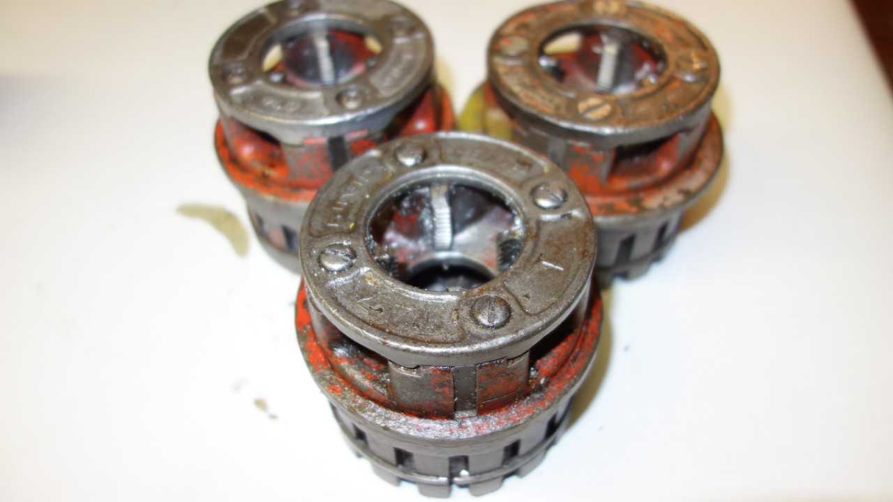 LOT OF 3 RIDGID 1 IN DIE HEADS - ELECTRIC POWER TOOLS