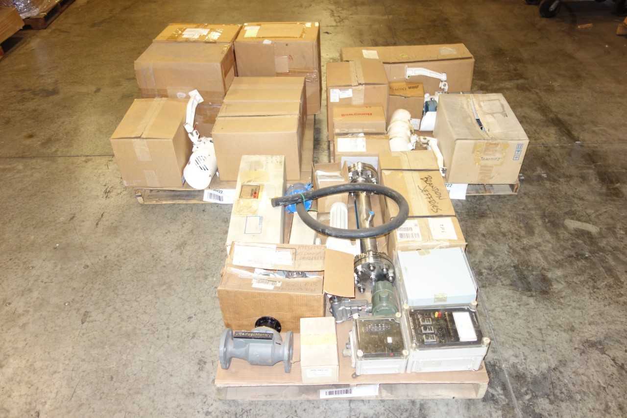 3 PALLETS OF ASSORTED TRANSMITTERS, FLOW METERS, SENSORS - INSTRUMENTATION
