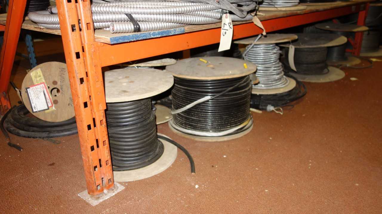 LOT OF ASSORTED SPOOLS OF WIRE - ELECTRICAL COMPONENTS
