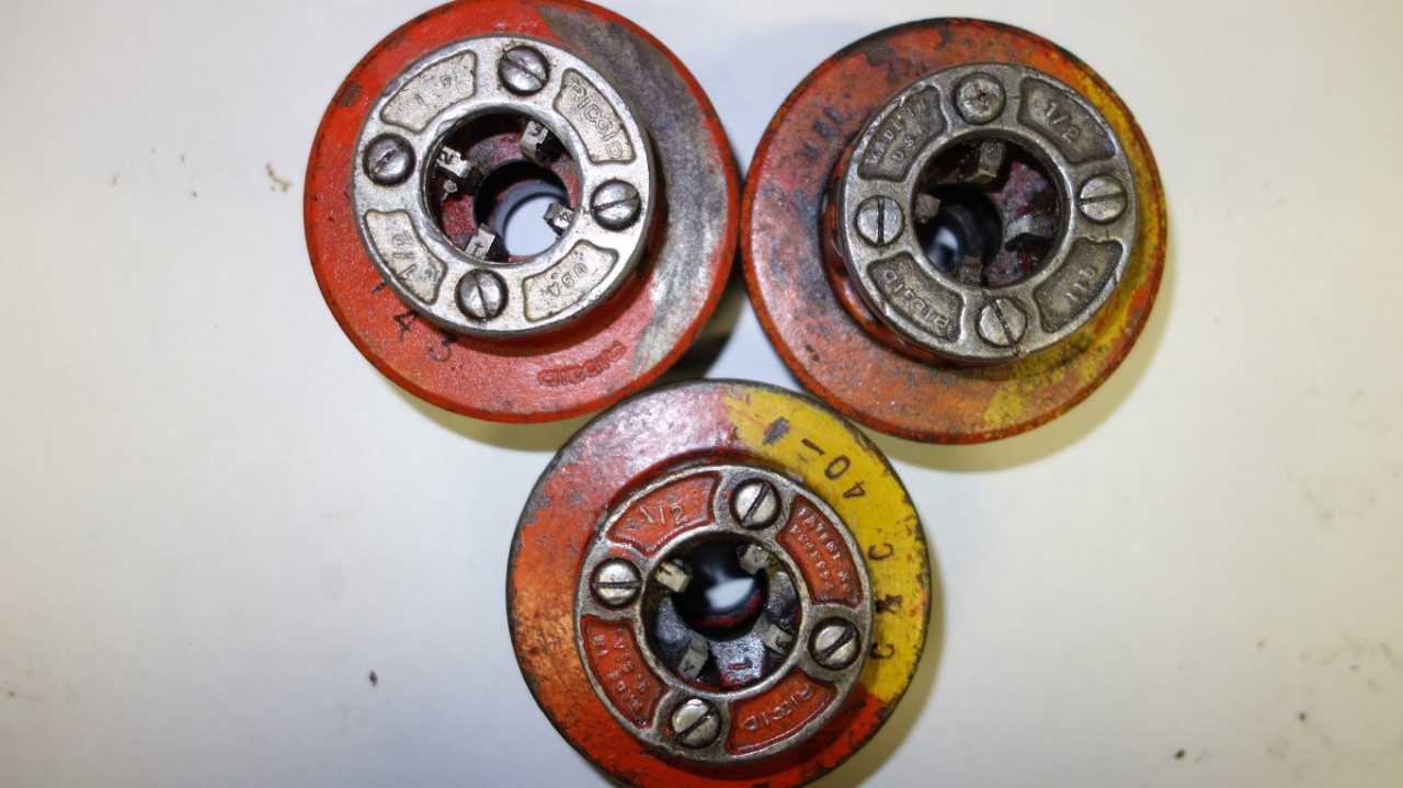 LOT OF 3 RIDGID 1/2 IN DIE HEADS - ELECTRIC POWER TOOLS
