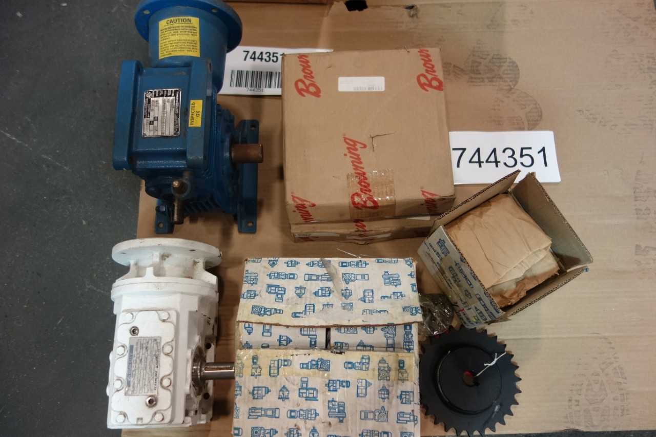 LOT OF SPROCKET, GEAR REDUCERS, V-BELT SHEAVE- BROWNING, MARTIN, BALDOR - GEAR REDUCERS
