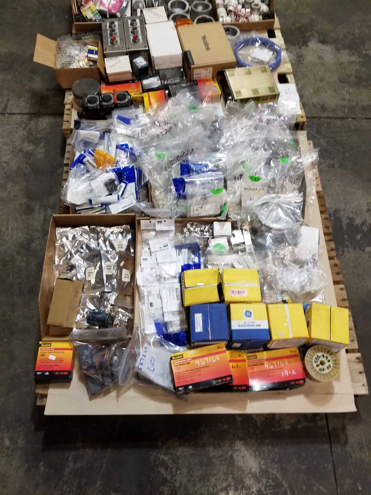 3 PALLETS OF ASSORTED ELECTRICAL- BULBS, CONTROLS, SOCKETS, SCANNERS - ELECTRICAL COMPONENTS 3 PALLETS OF ASSORTED ELECTRICAL- BULBS, CONTROLS, SOCKETS, SCANNERS - ELECTRICAL COMPONENTS