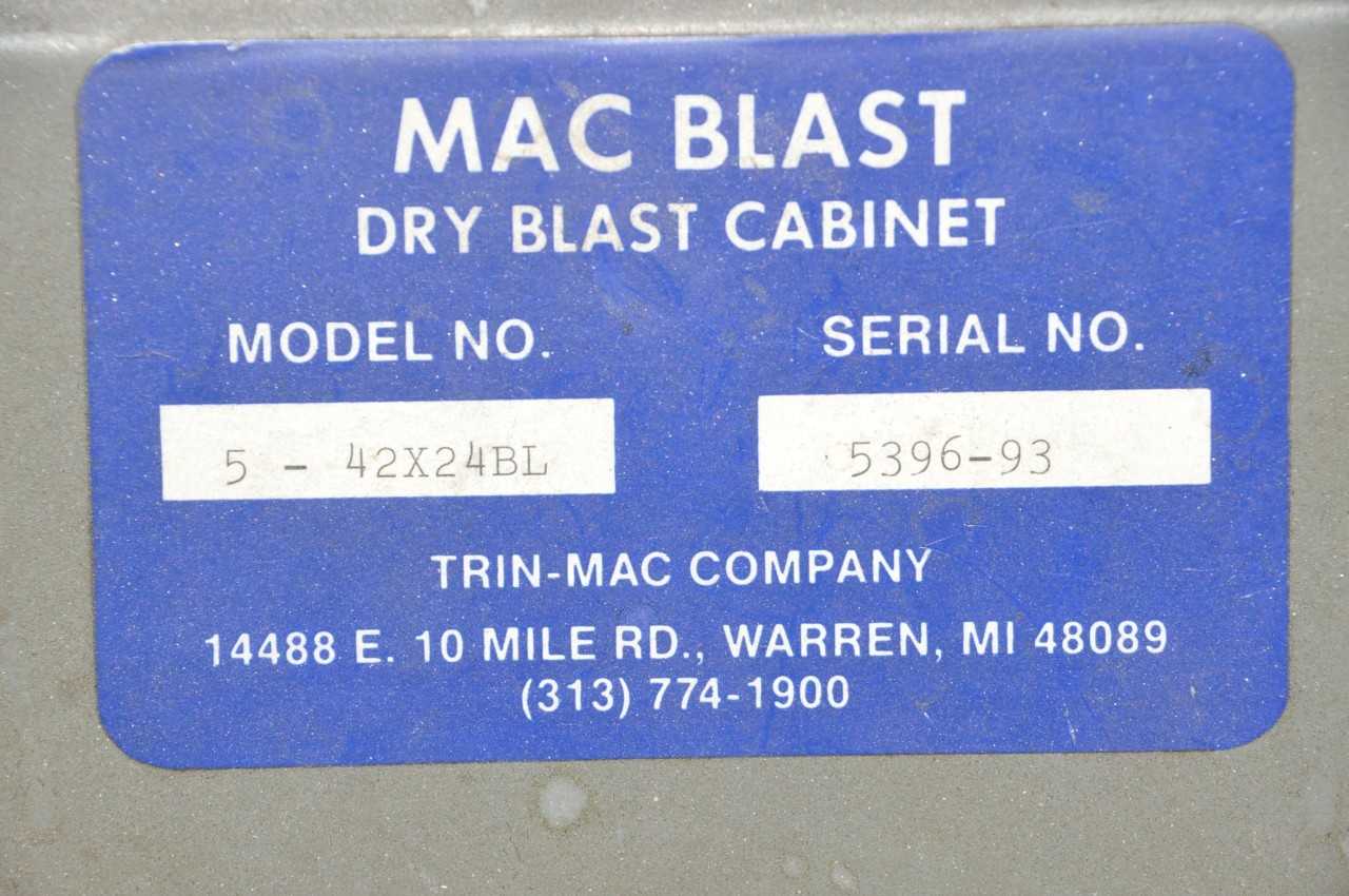 Mac-Blast Sand Blast - MACHINING ACCESSORIES & TOOLING
