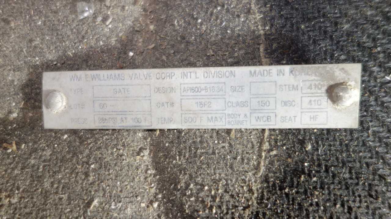 LOT OF 4 WILLIAMS 4IN STEEL GATE VALVES - VALVES