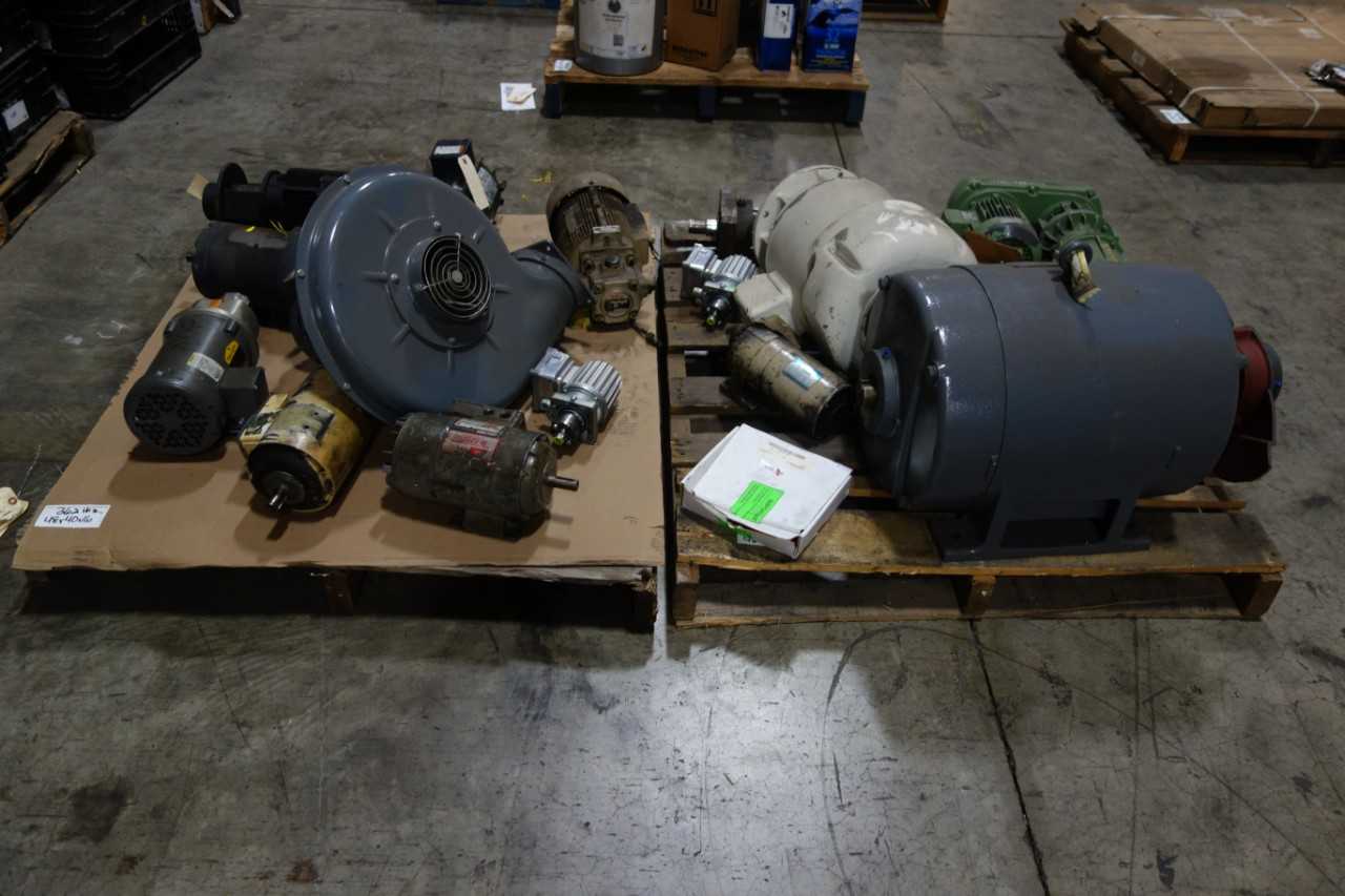 2 PALLETS OF ASSORTED PARTS ONLY MOTORS - ELECTRIC MOTORS