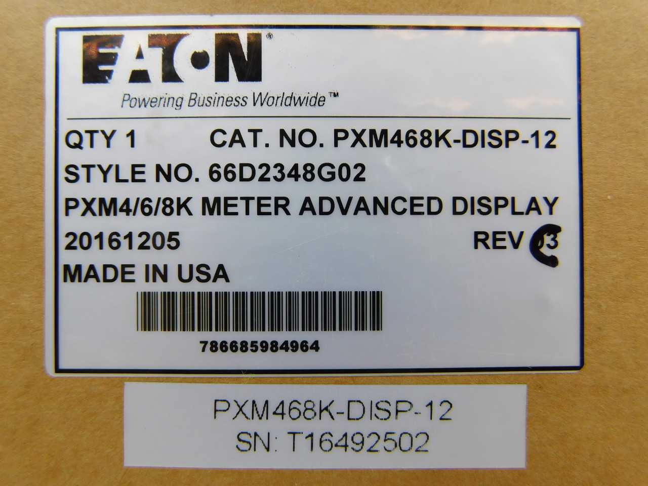 Quantity of 1x PXM468K-DISP-12 Meters - INDUSTRIAL PARTS Quantity of 1x PXM468K-DISP-12 Meters - INDUSTRIAL PARTS