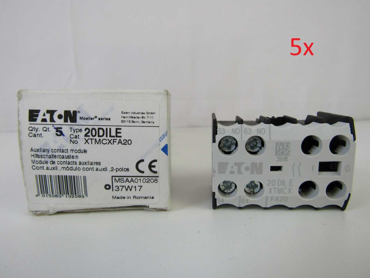 Lot of Quantity 5x XTMCXFA20 Contactors - CONTACTORS