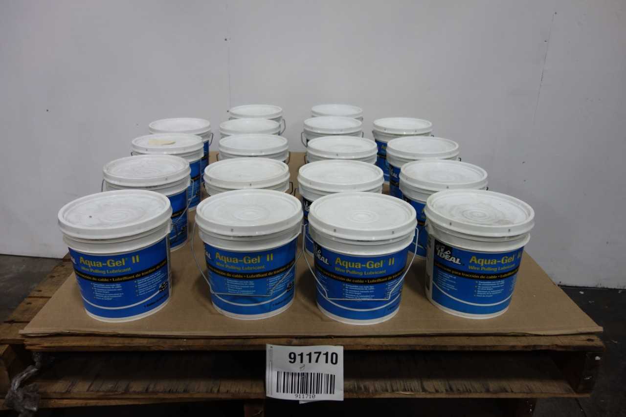 LOT OF 18 1 GALLON TUBS OF IDEAL AQUA-GEL II WIRE PULLING LUBRICANT - ELECTRIC POWER TOOLS