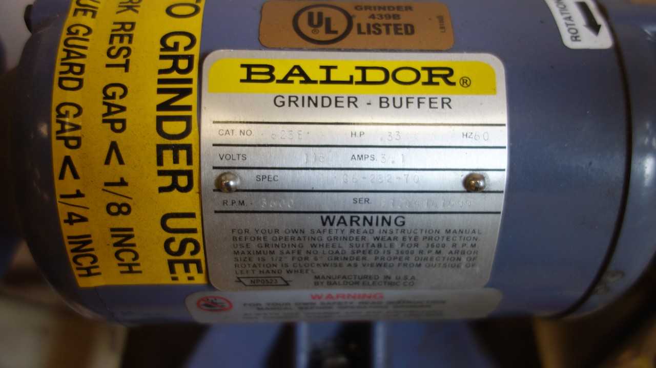 BALDOR 623E 1/3HP GRINDER-BUFFER - GRINDING MACHINES