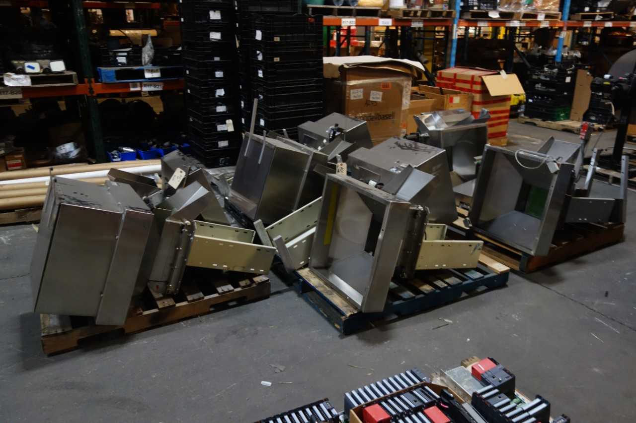 5 PALLETS OF FOOD GRADE HOPPMANN LIVE BOTTOM FEEDER HOPPERS - FOOD & BEVERAGE