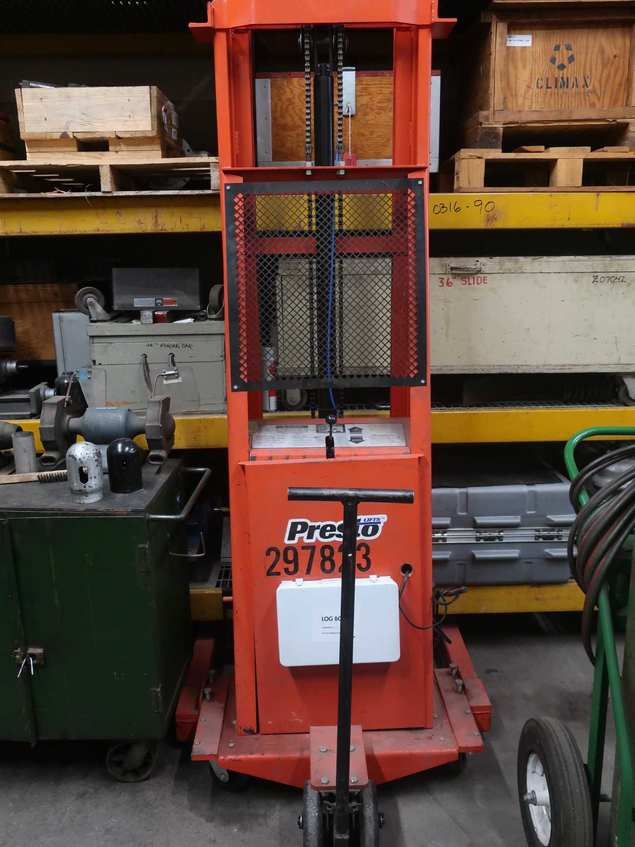 Electric pallet stacker, 2000lb, 12V-DC, 127" lift - MATERIAL HANDLING