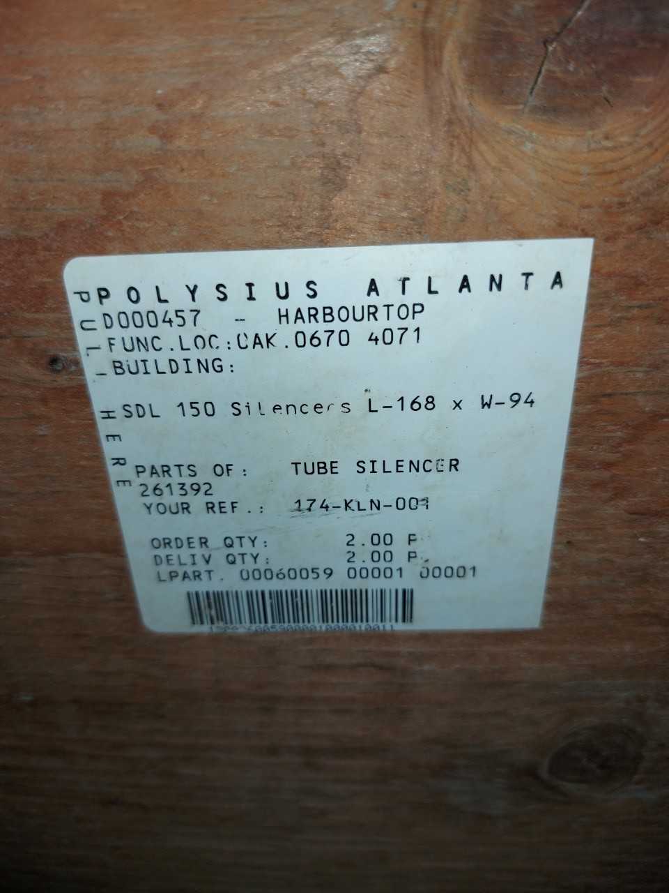 LOT OF 2 ROBUSCHI TUBE SILENCERS MODEL SDL-150TO - MACHINING ACCESSORIES & TOOLING