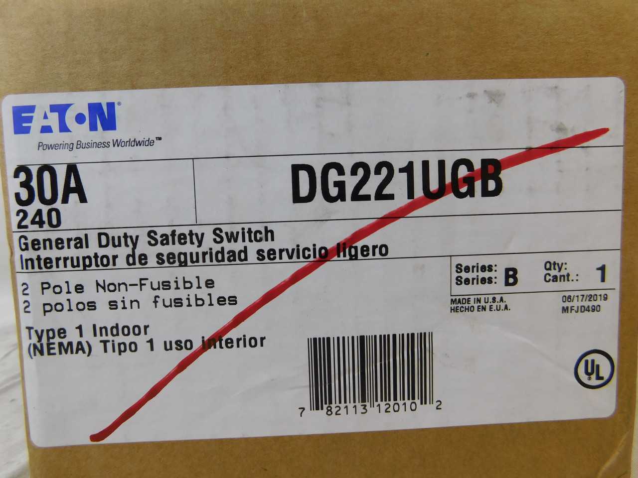 Quantity 4 of Eaton DG221UGB Safety Switch 2P 30A 240VAC - ELECTRICAL COMPONENTS