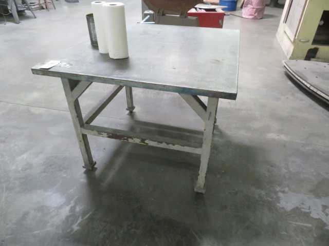 45" X 42" X 1.5" T X 36" H steel table - MISCELLANEOUS