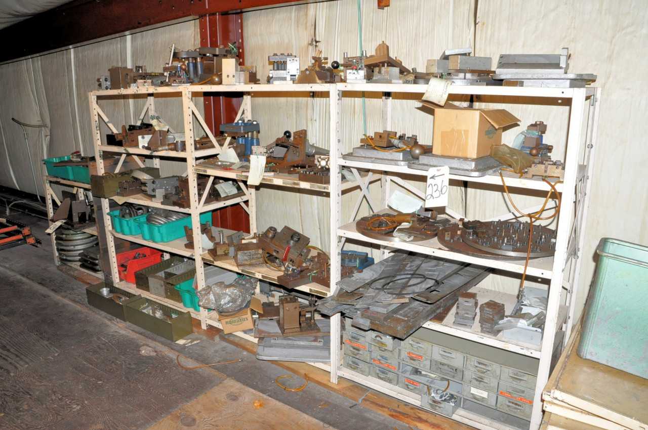 Lot-Fixtures on (4) Sections Shelving, (Shelving Not Included), - SHELVING