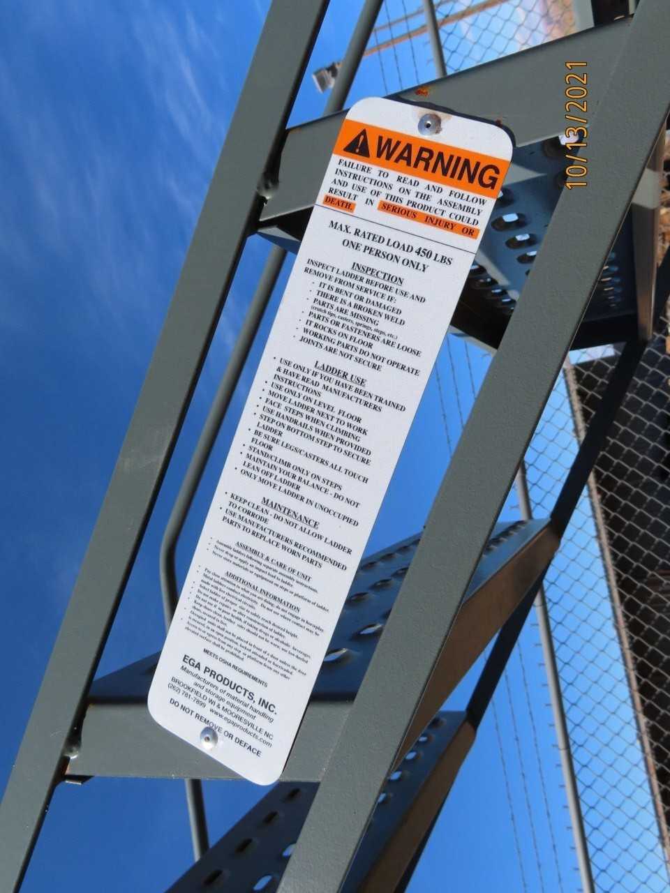 Ladder, 12 foot rolling (Gray one only) - MATERIAL HANDLING