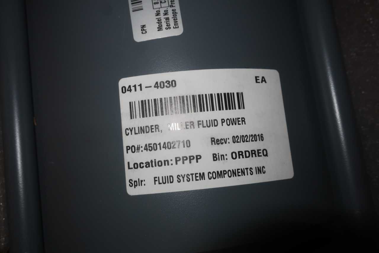 MILLER FLUID POWER 8.00TBVELU19A8625 150PSI AIR CYLINDER - MISCELLANEOUS