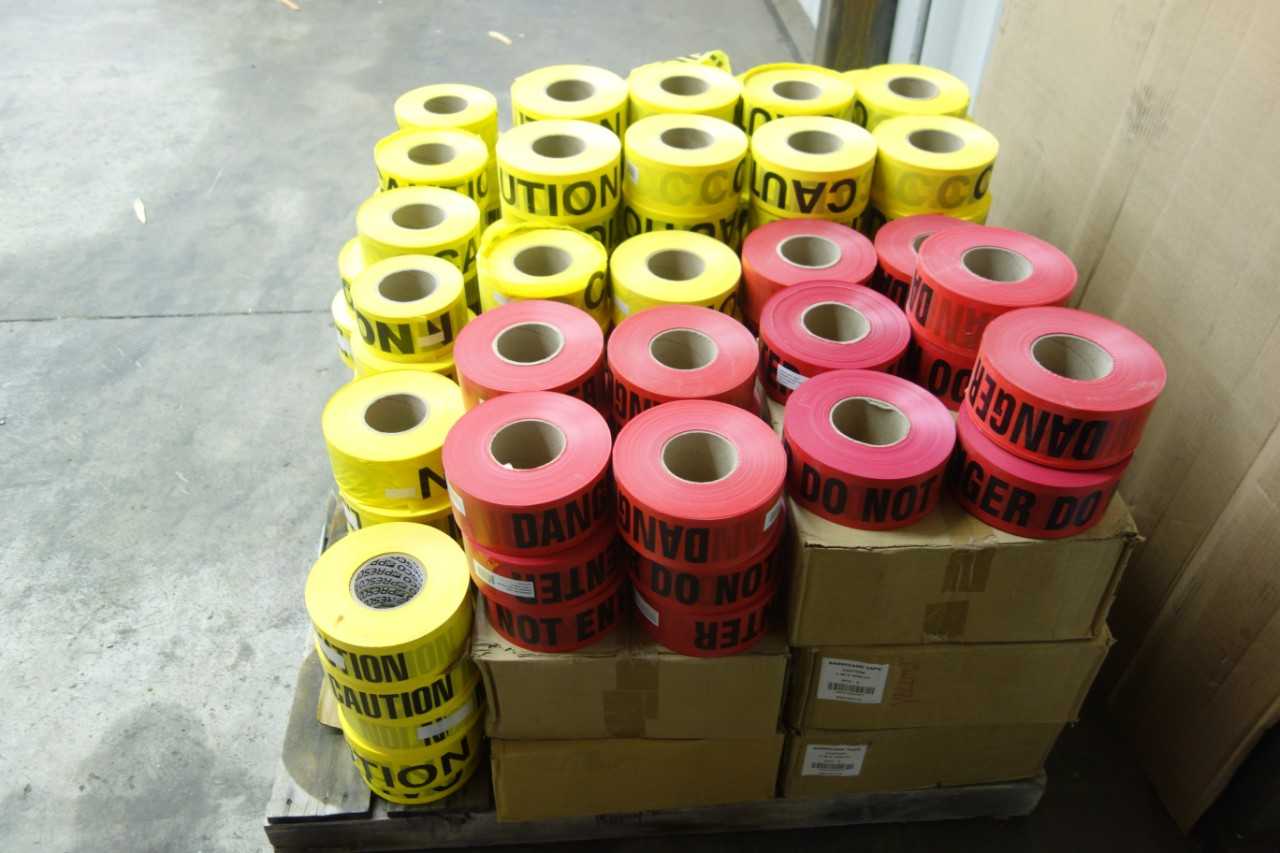PALLET OF BARRICADE TAPE - SAFETY EQUIPMENT