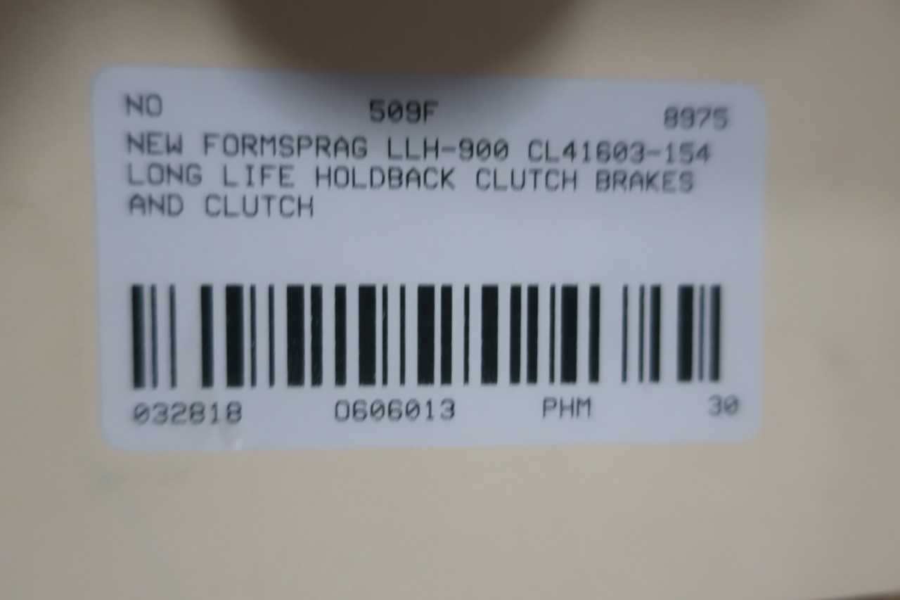 NEW FORMSPRAG LLH-900/3.937 CL41603-154 LONG LIFE HOLDBACK MECHANICAL CLUTCH - MACHINING ACCESSORIES & TOOLING