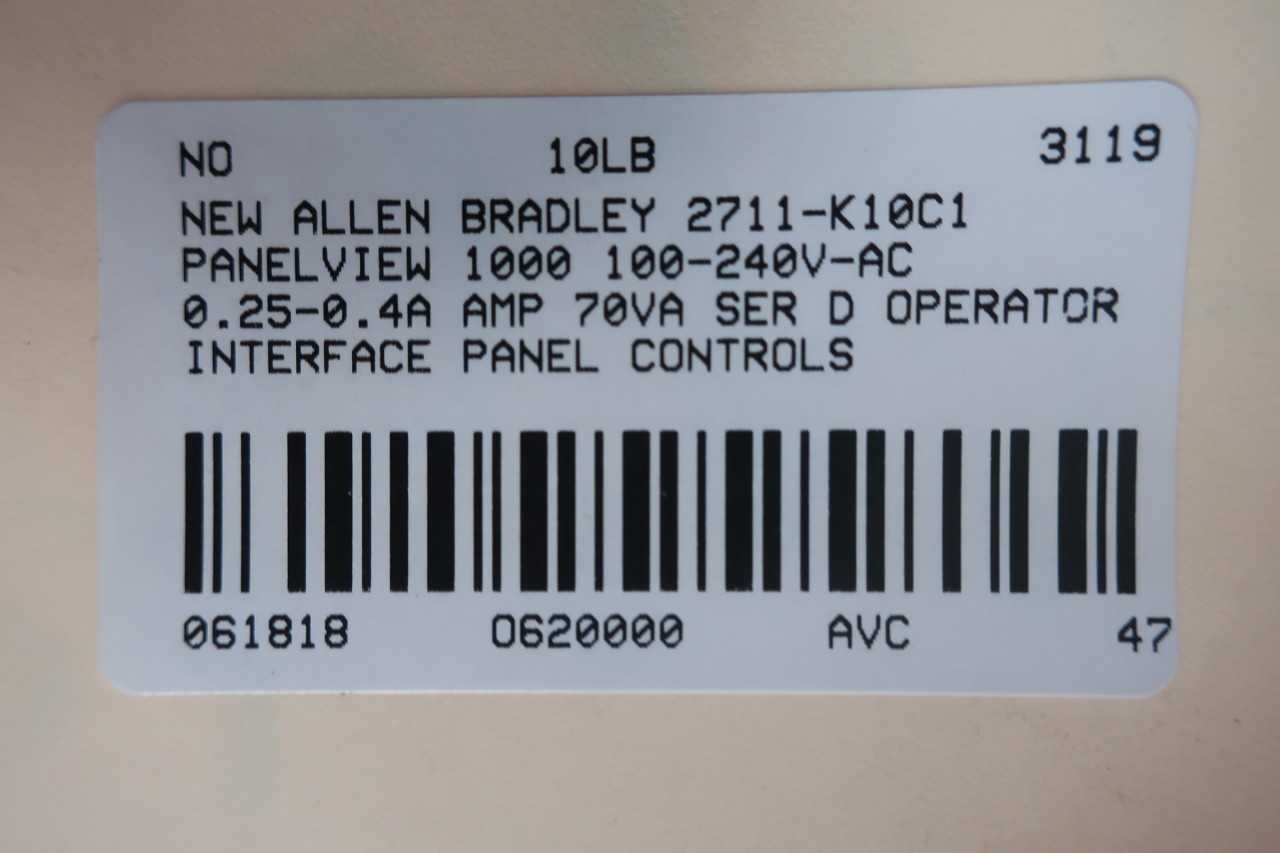 ALLEN BRADLEY 2711-K10C1 PANELVIEW 1000 OPERATOR INTERFACE - AUTOMATION & CONTROLS