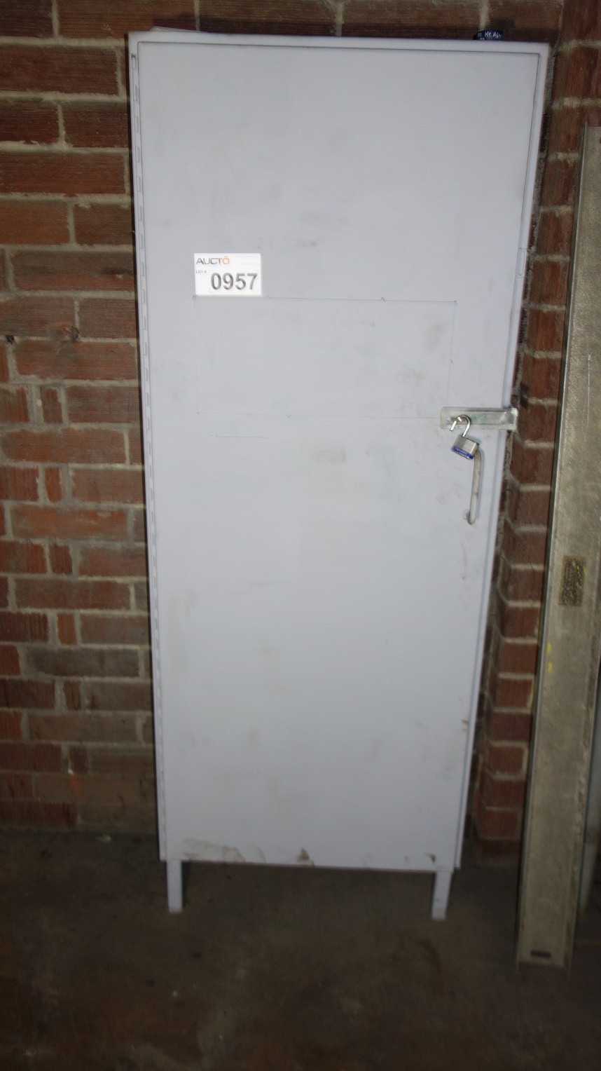 CABINET OF ASSORTED STEEL TUBING PIPING PIPES - TOOL STORAGE