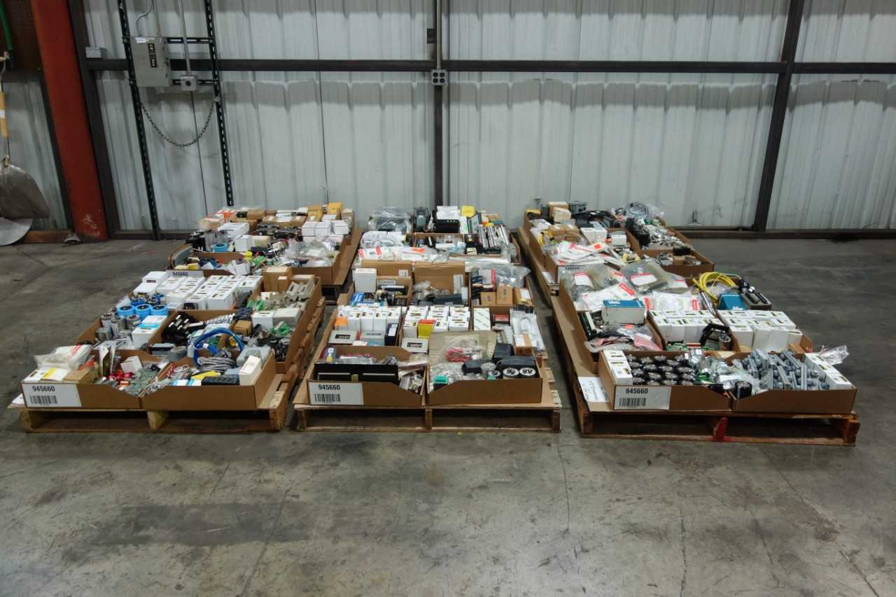 6 PALLETS OF ASSORTED ELECTRICAL COMPONENTS - ELECTRICAL COMPONENTS
