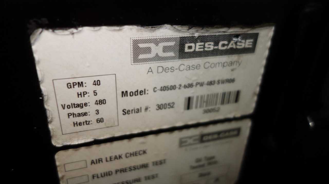 DES-CASE C-40500-2-636 FILTER CART 5HP GEAR PUMP - GEAR PUMP