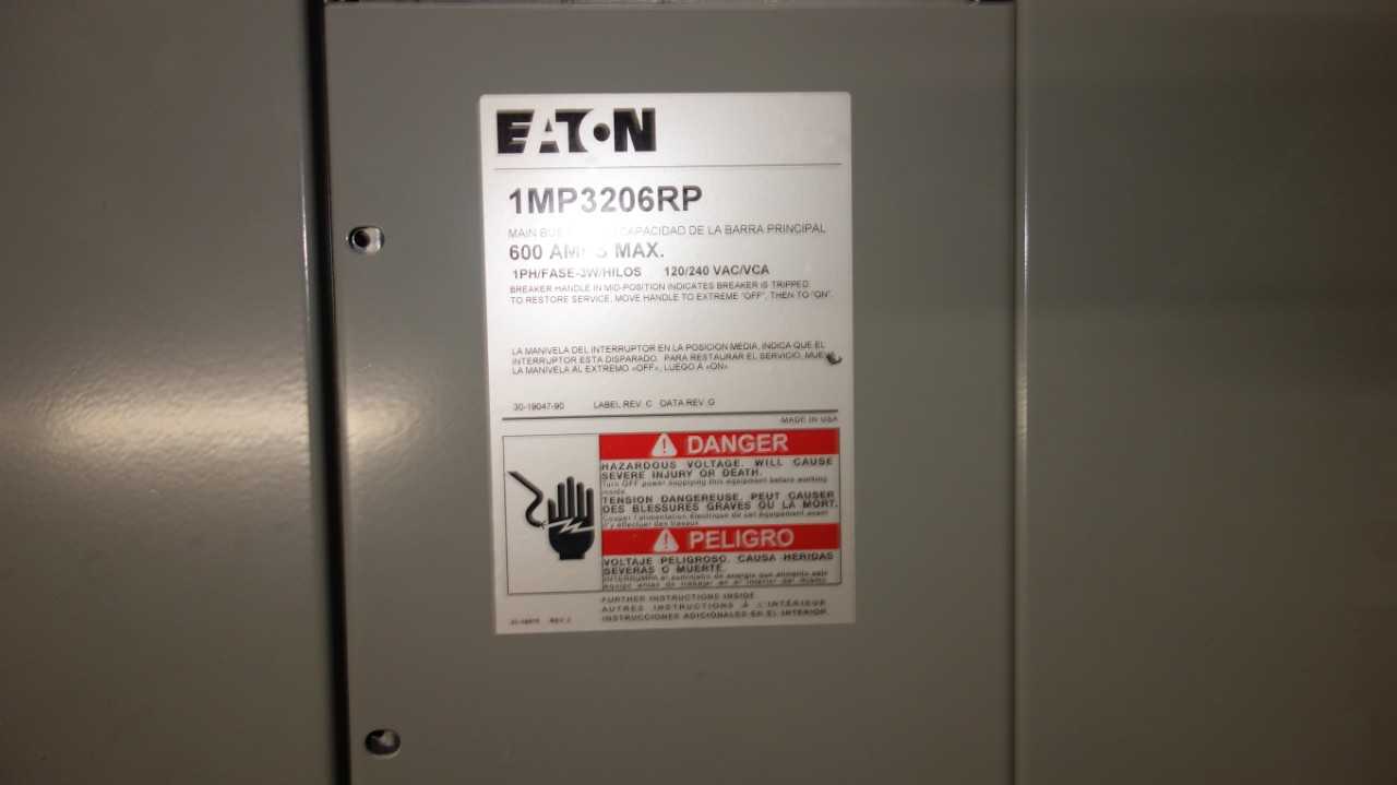 EATON 1MP3506RP 600A 120/240V-AC SOCKET METER PANEL - ELECTRICAL COMPONENTS