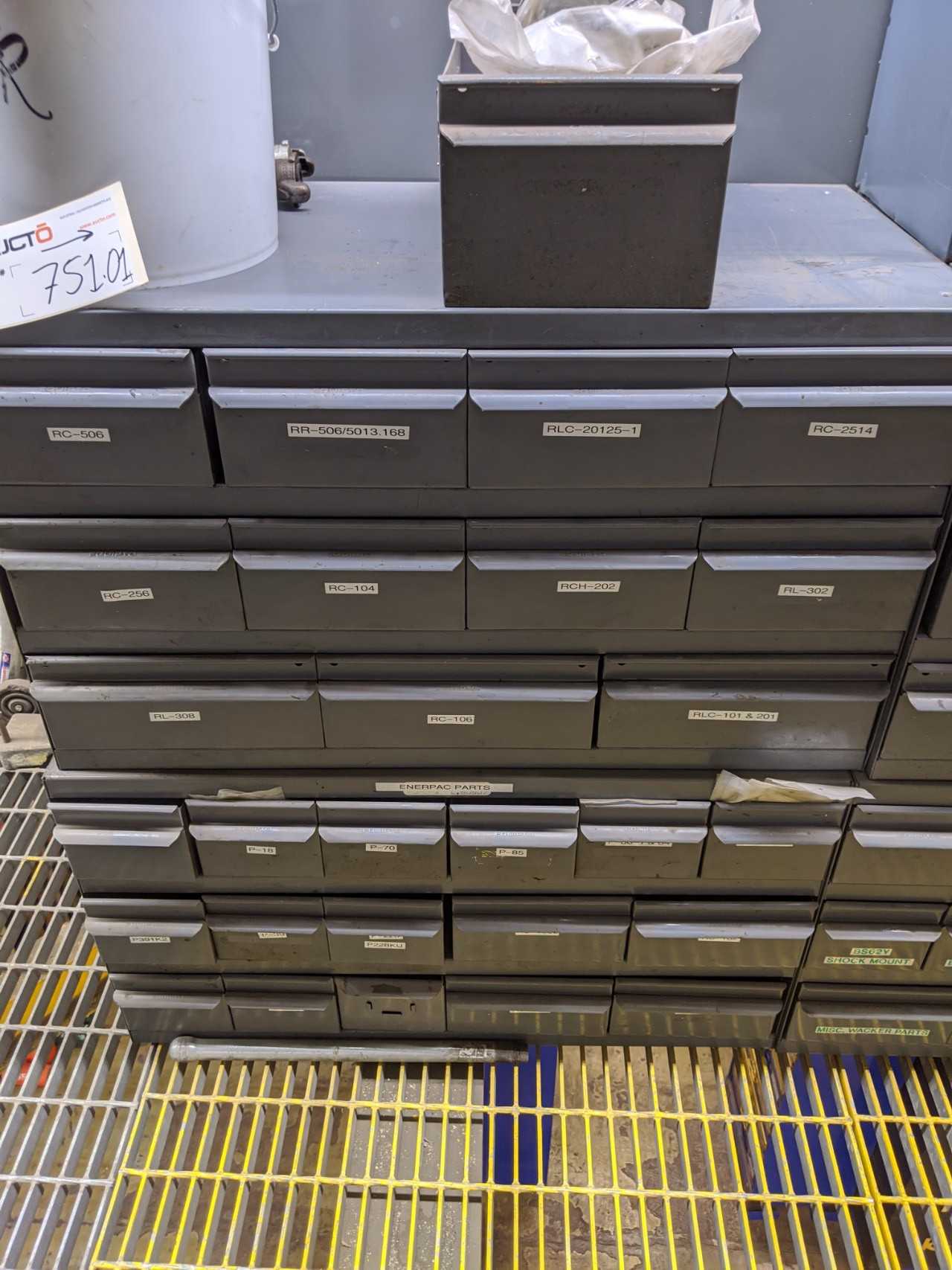 Contents of pigeon hole shelving - Assorted tool parts and repair kits - SHELVING