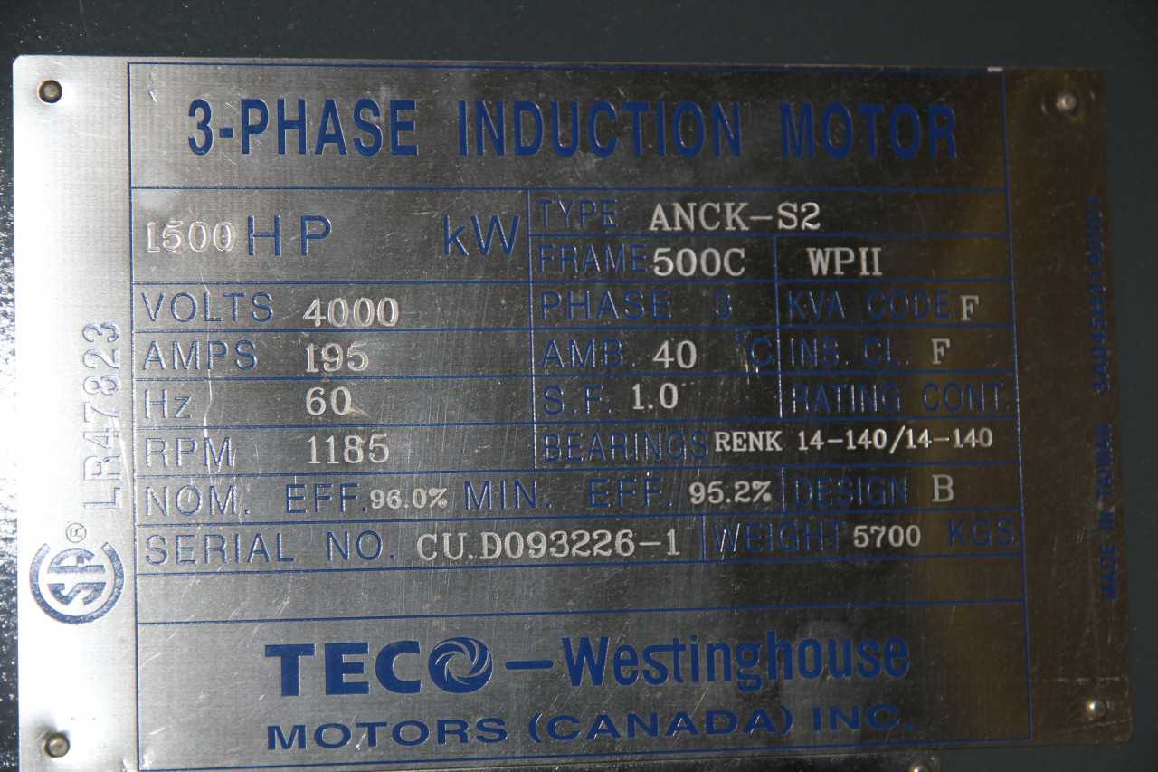 Teco-Westinghouse Electric Motors - MISCELLANEOUS