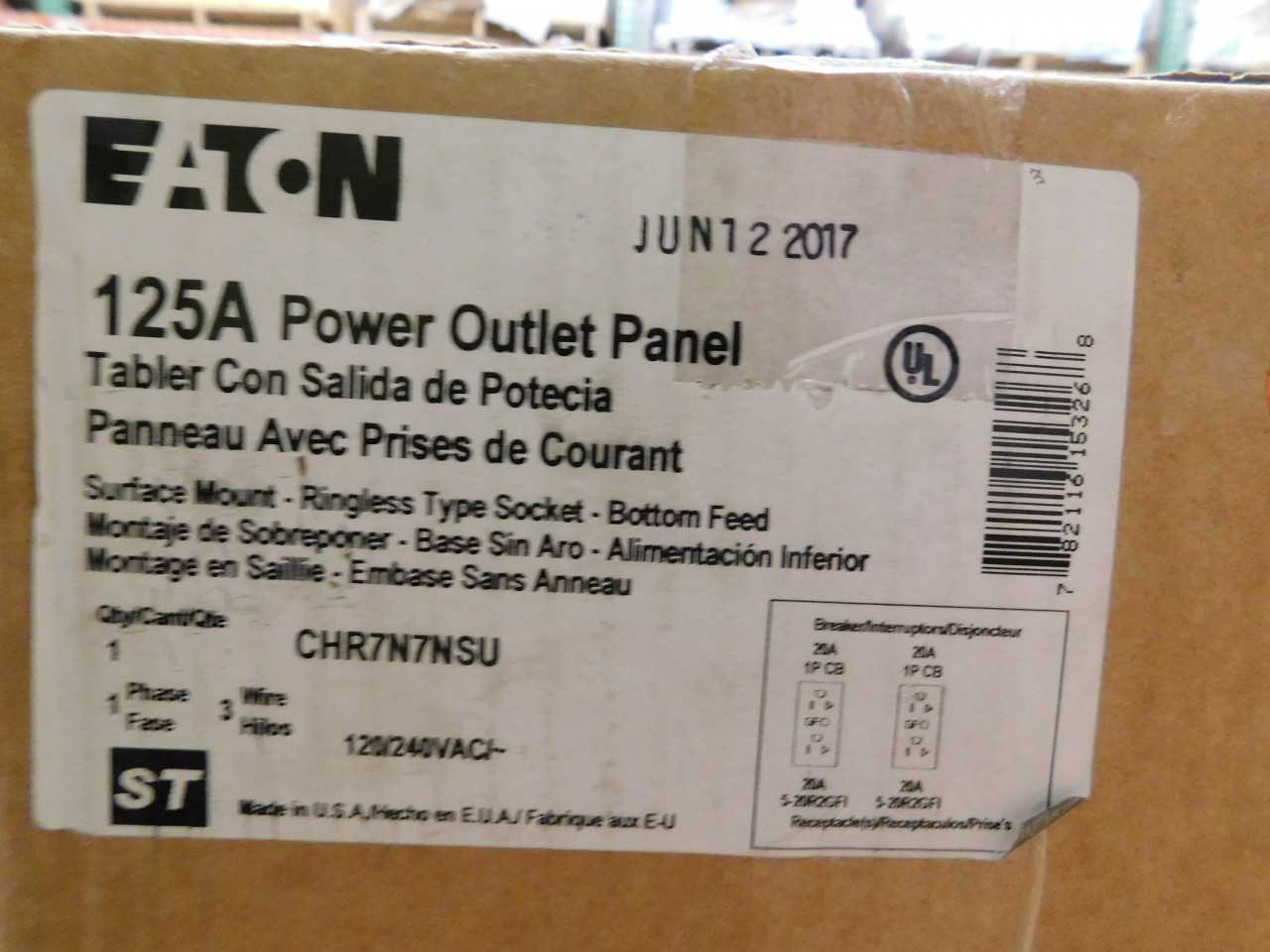 Lot of 1 Power Outlet Panel - ELECTRICAL COMPONENTS