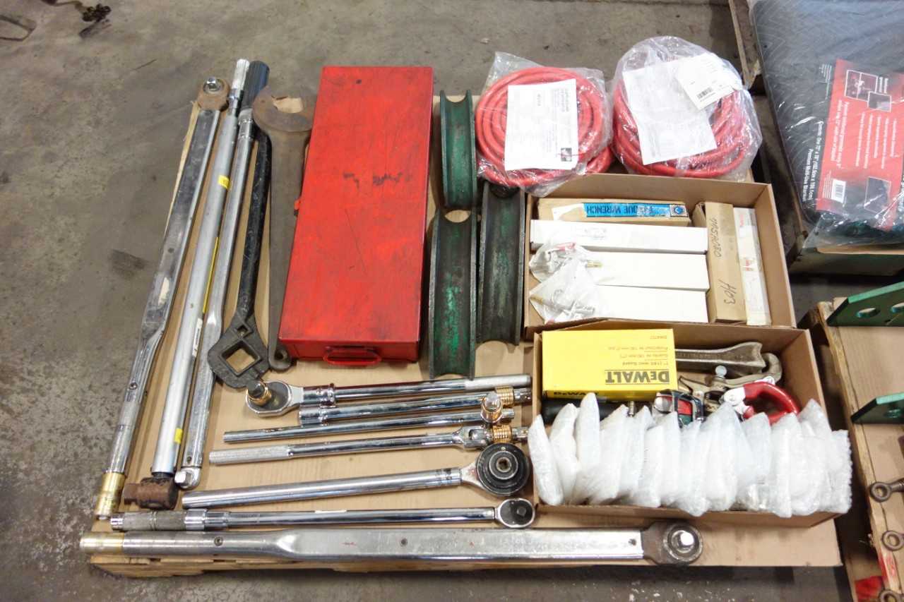 3 PALLETS OF ASSORTED TOOLS AND SURPLUS - HAND TOOLS